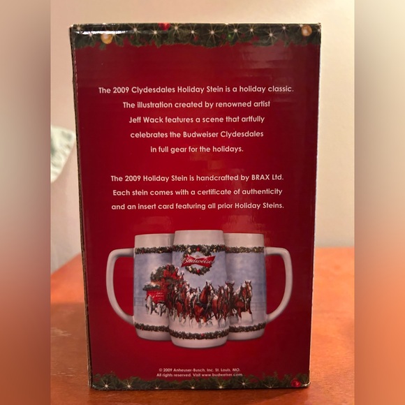 Budweiser Holiday Stein in original box. 2009 - Picture 11 of 13